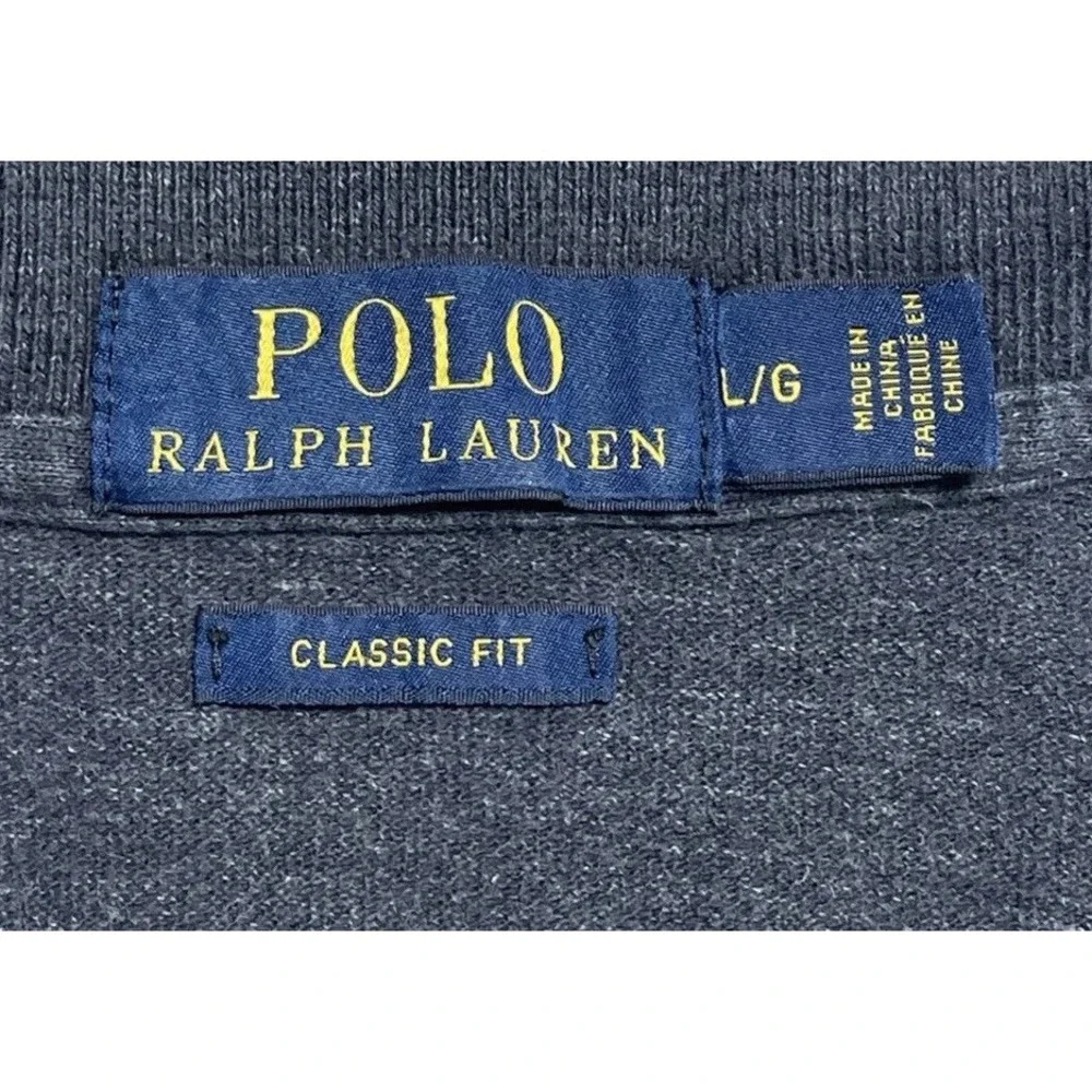 Polo Ralph Lauren Shirt Men's Large Gray Short Sleeve Red Logo Pony